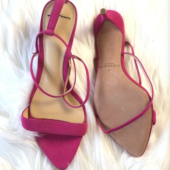 Alexandre Birman Leather Cocktail Suede Kitten-Heel Sandals - Picture 6 of 7